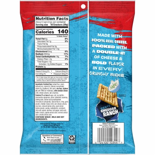 Cheez-It® Grooves Zesty Cheddar Ranch Cheese Snack Crackers Perspective: right