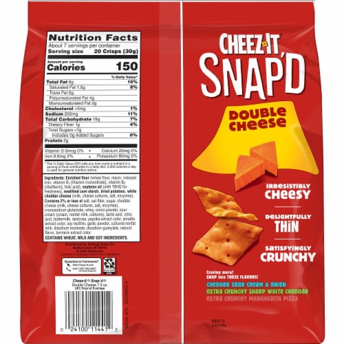 Cheez-It® Snap'd Double Cheese Cheese Cracker Chips Perspective: right