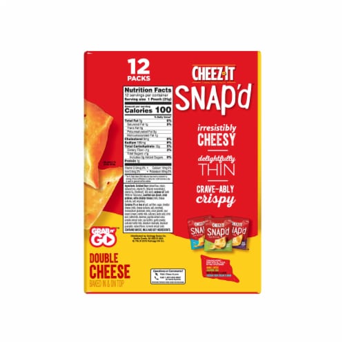 Cheez-It Snap'd Double Cheese Cheesy Baked Snacks 12 Count Perspective: right