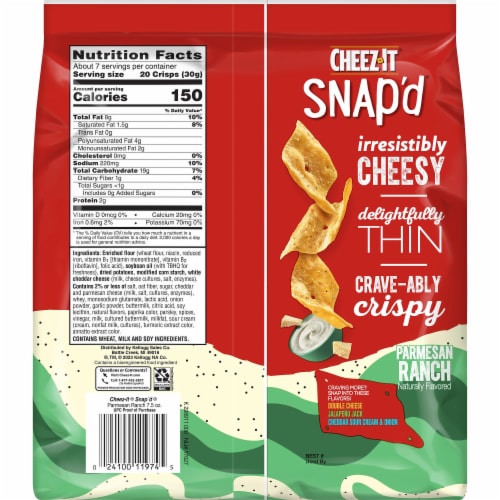 Cheez-It Parmesan Ranch Cheesy Baked Snacks Perspective: right