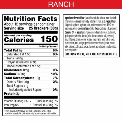 Cheez-It® Hidden Valley Ranch Cheese Snack Crackers Perspective: right