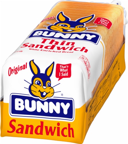 Bunny Thin Sandwich White Bread Perspective: right