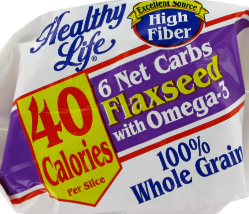 Healthy Life Flaxseed Omega 3 100% Whole Wheat Bread Perspective: right