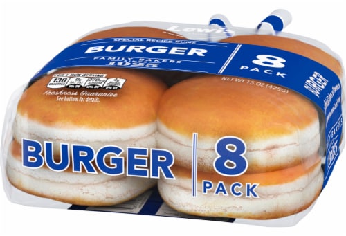 Lewis Bake Shop White Burger Buns Perspective: right