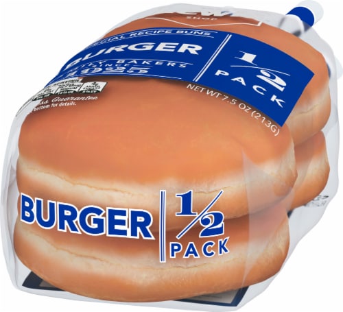 Lewis Bake Shop White Half Pack Burger Buns Perspective: right