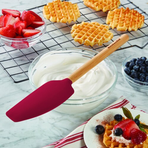 Kitchenaid Bamboo and Silicone 2-piece Spatula Set in Empire Red