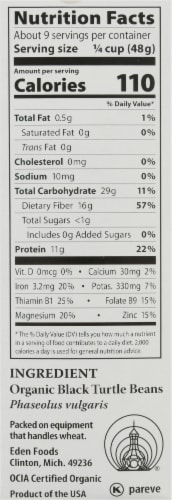 Eden Organic Dry Black Beans Perspective: right