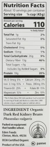 Eden Organic Dried Kidney Beans Perspective: right