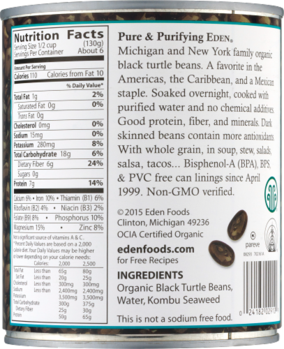 Eden Organic Black Beans Perspective: right