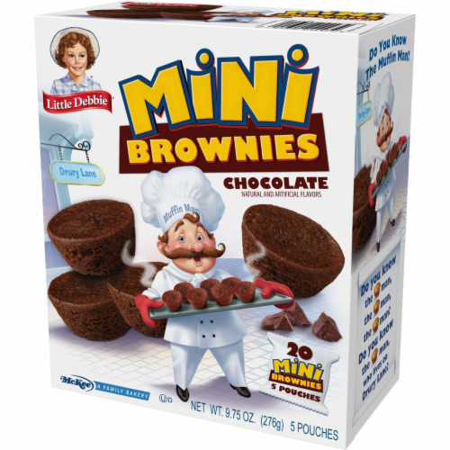 Little Debbie Mini Brownies, 4 Boxes, 20 Travel Pouches of Bite Size Chocolate Brownies Perspective: right