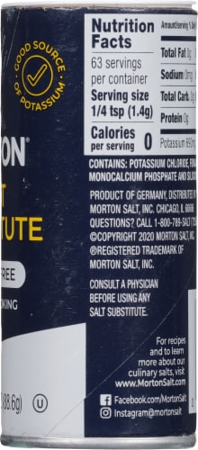 Original No Salt Sodium-Free Salt. Recommend for Sodium Restricted Diets.  Sodium 0mg