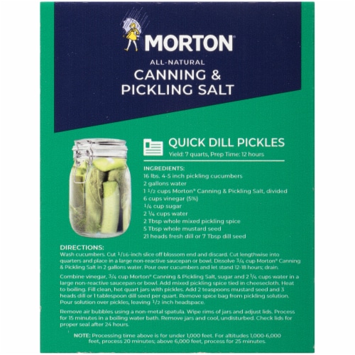 Morton® All-Natural Canning & Pickling Salt Perspective: right