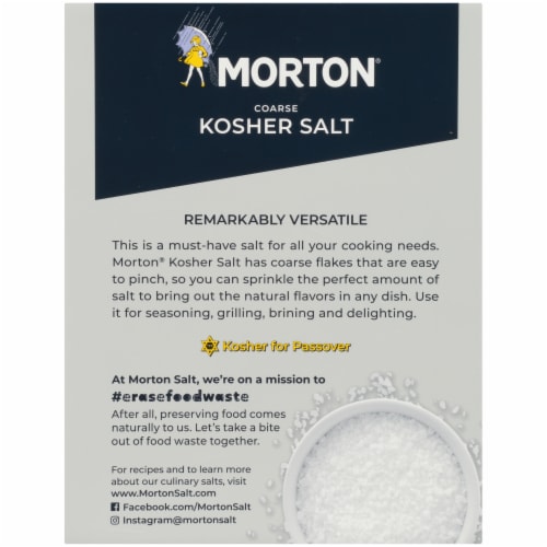 Morton® Coarse Kosher Salt Box Perspective: right
