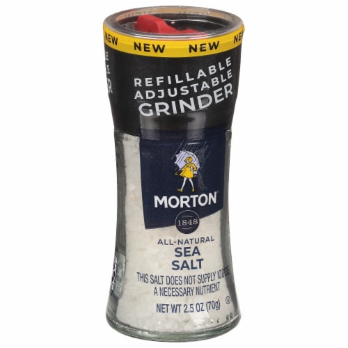 Morton® Sea Salt Refillable Grinder Perspective: right