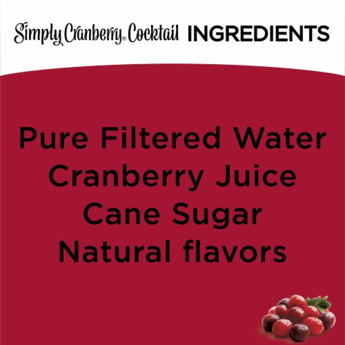Simply Cranberry Cocktail Fruit All Natural Juice Perspective: right