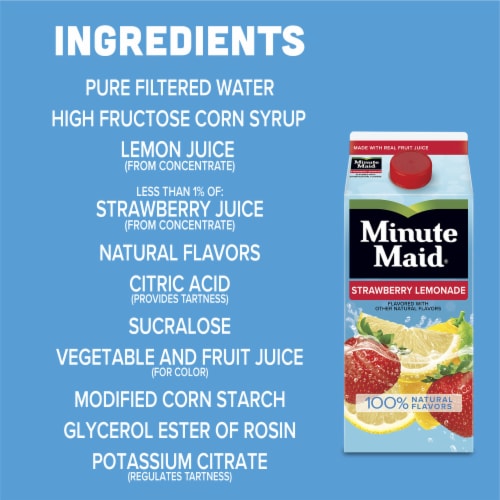 Minute Maid Strawberry Lemonade Fruit Drink Perspective: right
