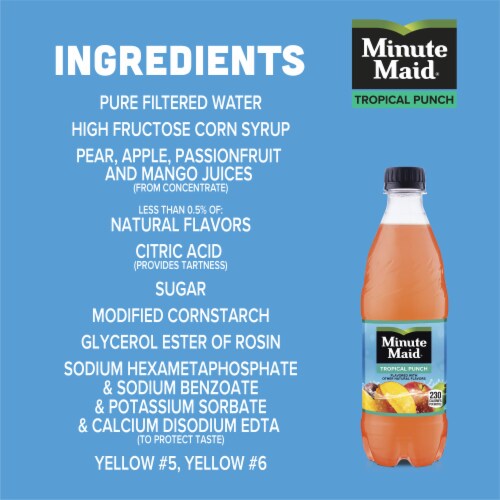 Minute Maid Tropical Punch Fruit Juice Drinks Perspective: right