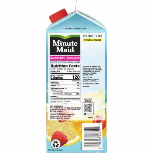 Minute Maid Raspberry Lemonade Juice Drink Perspective: right