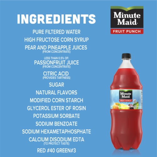 Minute Maid Fruit Punch Made With Real Fruit Juice Perspective: right