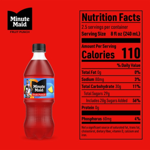 Minute Maid Fruit Punch Made with Real Fruit Juice Perspective: right