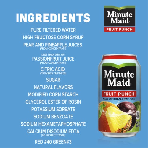 Minute Maid Fruit Punch Made With Real Fruit Juice Perspective: right
