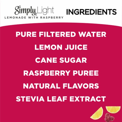 Simply Light Lemonade With Raspberry Fruit All Natural Juice Non-Gmo Perspective: right