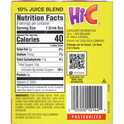 HiC Wild Cherry Juice Boxes, 8 ct / 6 fl oz Kroger