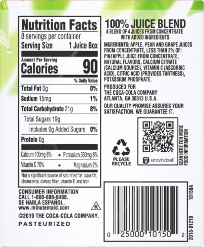 Minute Maid Fruit Punch Juice Boxes Perspective: right