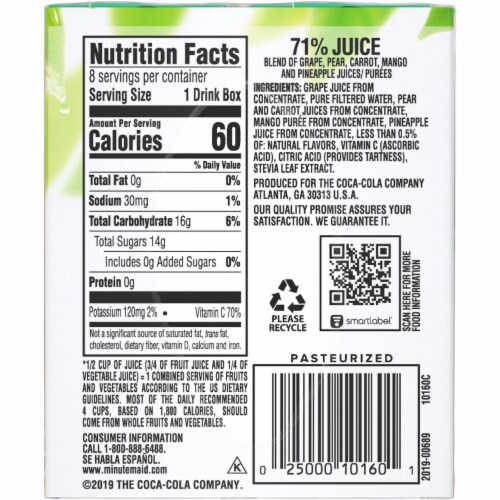 Minute Maid Fruit & Veggie Tropical Blend Juice Boxes Perspective: right