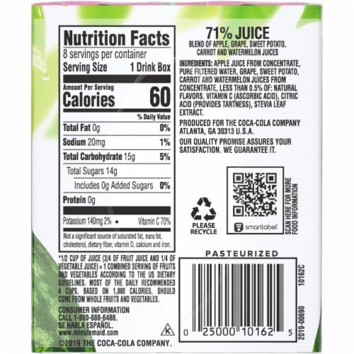 Minute Maid® Fruit & Veggie Watermelon Blend Juice Boxes Perspective: right