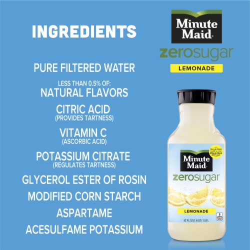 Minute Maid Zero Sugar Lemonade Fruit Juice Drink Perspective: right