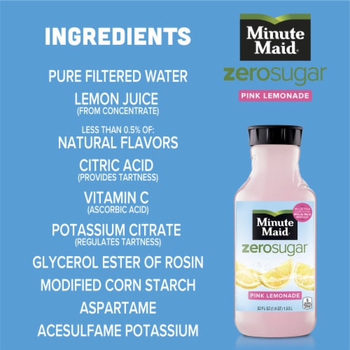 Minute Maid Zero Pink Lemonade No Sugar Added Perspective: right
