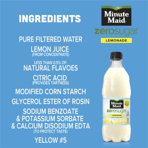 Minute Maid Zero Calorie Lemonade No Sugar Added Perspective: right