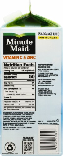 Minute Maid Vitamin C Zinc Pulp Free Orange Juice Beverage 59