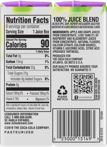 Minute Maid® Mixed Berry Juice Boxes Perspective: right