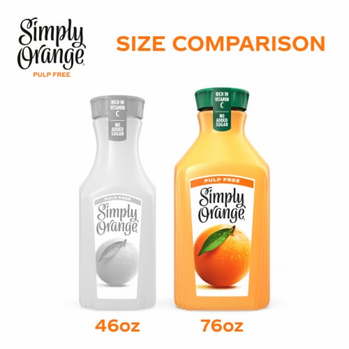 Simply® Pulp Free Orange Juice Bottle Perspective: right