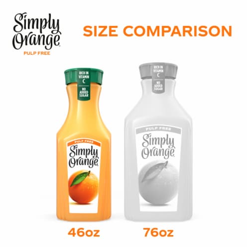 Simply® Pulp Free Orange Juice Bottle Perspective: right