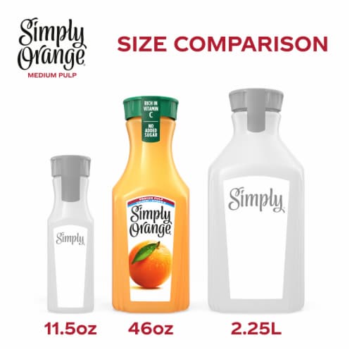 Simply® Medium Pulp Orange Juice with Calcium and Vitamin D Bottle Perspective: right