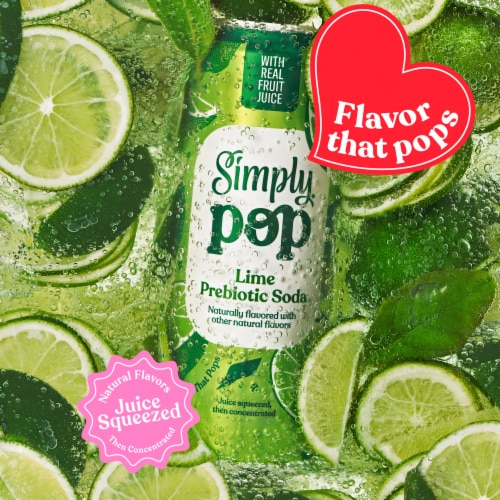 Simply POP Lime Prebiotic Soda Can Perspective: right