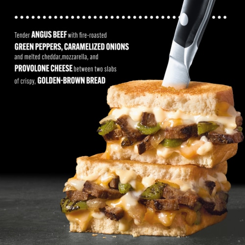 DEVOUR Philly Cheesesteak Grilled Cheese with Roasted Green Peppers & Carmelized Onions Frozen Meal Perspective: right