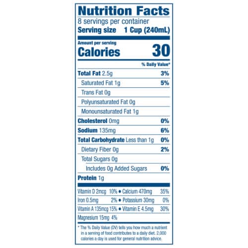 Silk Dairy Free Unsweeted Original Almond & Coconut Milk Half Gallon Perspective: right