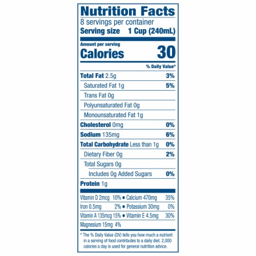Silk Dairy Free Unsweeted Original Almond & Coconut Milk Half Gallon Perspective: right
