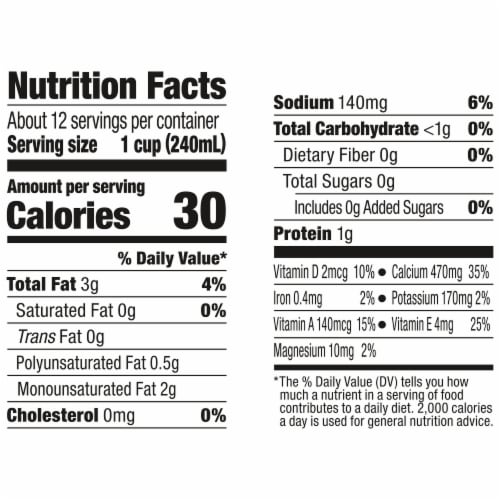 Silk Dairy Free Unsweeted Original Almond Milk Perspective: right