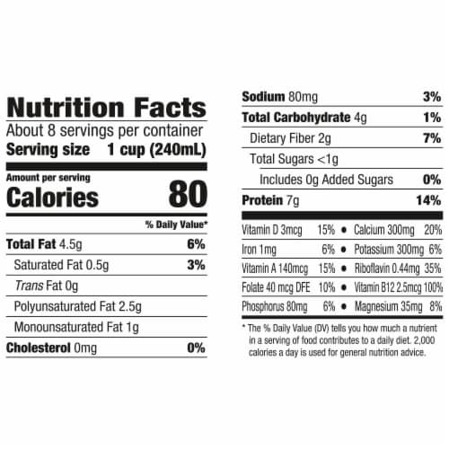 Silk Organic Unsweetened Soymilk Perspective: right