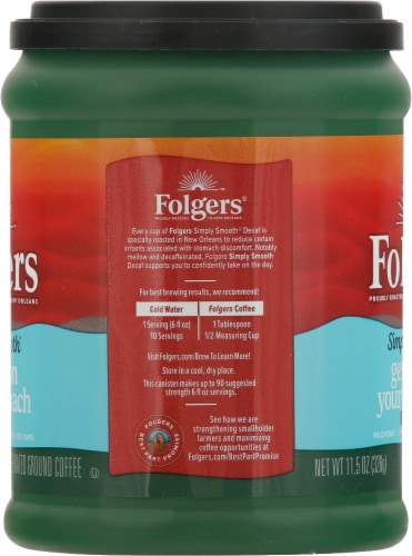 Folgers Simply Smooth Decaf Medium Roast Ground Coffee Perspective: right