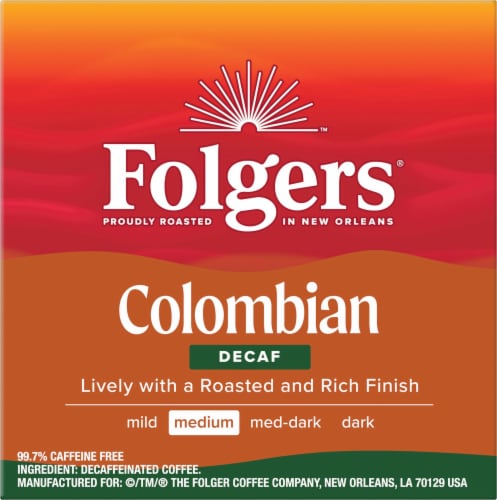 Folgers® 100% Colombian Decaf Medium Roast K-Cup Coffee Pods Perspective: right