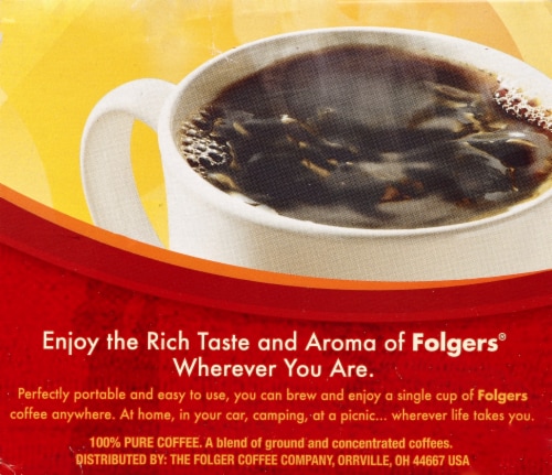 Folgers Coffee Singles Classic Roast Medium Ground Coffee Perspective: right