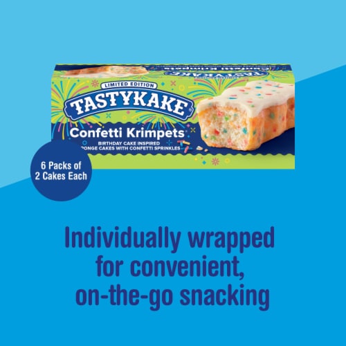 Tastykake Confetti Krimpets Birthday Cake Inspired Snack Cakes Perspective: right