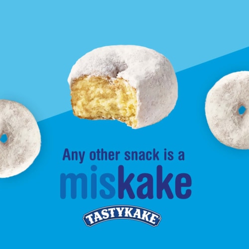 Tastykake Powdered Sugar Mini Donuts Portable Powdered Donuts Perspective: right