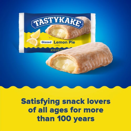 Tastykake Glazed Lemon Pie Individually Wrapped Snack Fruit Pie Perspective: right
